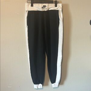 Nike Womens Black and White Joggers